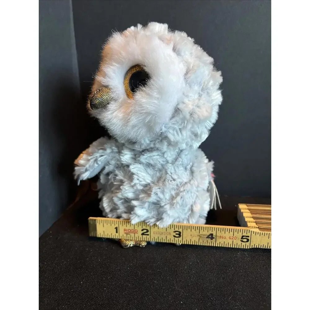 Ty Beanie Boo Boos Owlette Silver & Gold Owl 7” Sparkle Eyes Plush